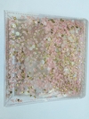 ÁLBUM NACIONAL SHAKER ORIGINAL GI DEMELLO tamanho 21 x 23 cm - Baby Girl - Tons rosa, creme e dourado