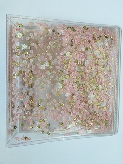 ÁLBUM NACIONAL SHAKER ORIGINAL GI DEMELLO tamanho 21 x 23 cm - Baby Girl - Tons rosa, creme e dourado