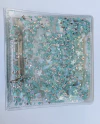 ÁLBUM NACIONAL SHAKER ORIGINAL GI DEMELLO tamanho 21 x 23 cm - Baby Boy - Tons menta, creme e prateado
