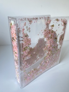 ÁLBUM NACIONAL SHAKER ORIGINAL GI DEMELLO tamanho 21 x 23 cm - Baby Girl - Tons rosa, creme e dourado - loja online