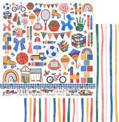 My Memories Crafts - Coleção Meu Dia Colorido - Papel para Scrapbook - Folha 01 - comprar online