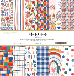 My Memories Crafts - Coleção Meu Dia Colorido - Bloco de Papéis para Scrapbook 30,5x30,5 cm - comprar online
