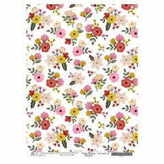 Coleção Minhas Memórias Escolares - Papel Vegetal Floral A4