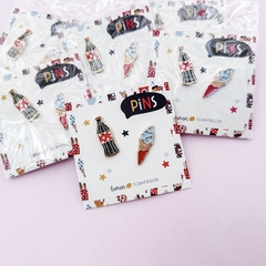 Lemon Scrapbook - Coleção Parque de Diversões 2 - Pins Sorvetinho + Garrafinha
