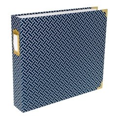 American Crafts - Becky Higgins - Álbum importado para Scrapbook - Tamanho 30,5x30,5cm (12x12") - Navy Weave
