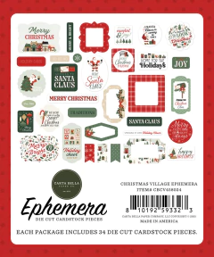 Carta Bella - Coleção Christmas Village - Die cuts Ephemera na internet