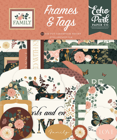 Echo Park - Coleção Family - Die cuts Frames & Tags