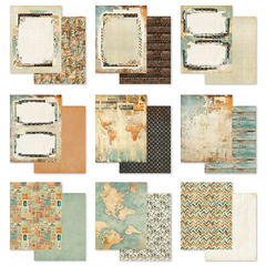 49 and Market - Coleção Wanderlust Explorer - Kit 24 Papéis para Scrapbook 15x20 cm (6x8 polegadas) na internet