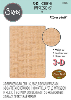 Sizzix - Placa de relevo com impressões texturizadas em 3D - Woven Leather