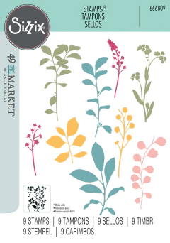 Sizzix + 49 and Market - Carimbos Fine Stems 01 - comprar online