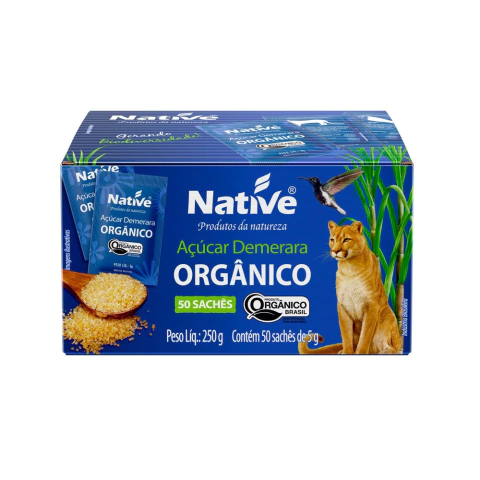 AÇÚCAR DEMERARA ORGÂNICO 50X5G - NATIVE