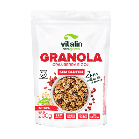 GRANOLA CRANBERRY E GOJI ZERO INTEGRAL 200G - VITALIN