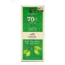 BARRA DE CHOCOLATE GALLETTE 70% CACAU 100G