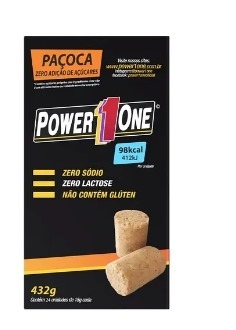 PAÇOCA ROLHA ZERO AÇUCAR 24X18G - POWER ONE Zero sódio zero lactose não contem glúten