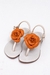 Rasteira Camélia Laranja/off white