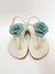 Rasteira Camélia Azul/Off White