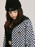 Jaqueta Dupla Face Tactel Riot Checkerboard Branca Preta