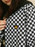 Jaqueta Dupla Face Tactel Riot Checkerboard Branca Preta