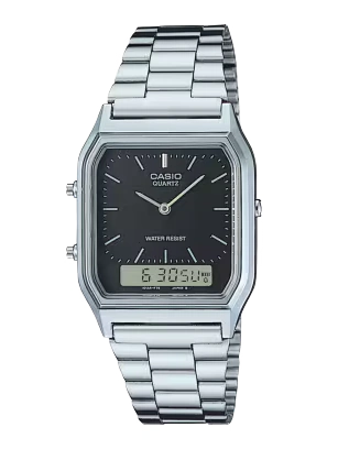 Relógio Casio Vintage Digital AQ-230A-1DMQ Prata Preto