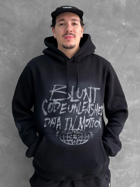 Moletom Canguru Blunt Code Preto