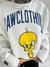 Moletom Cropped Baw Tweety X Looney Off White - Ska Skate Rock