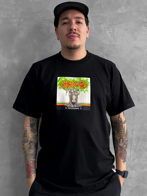 Camiseta Chronic X Ponto de Equilíbrio "Jah Jah Me Leve" Preta