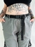 Calça Cargo Jogger Sarja Tumblr Riot Chumbo