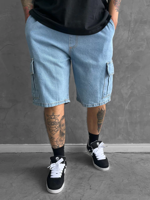 Bermuda Riot Cargo Jeans Delavê - comprar online