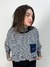 Cropped Baw Boxy Navy Stripes Pocket Azul Marinho - comprar online