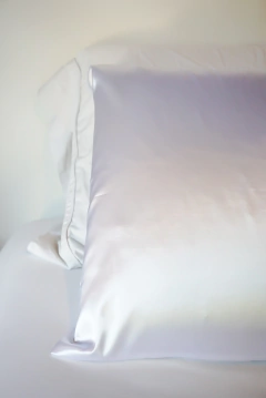 Funda de Almohada de Satén de Seda Blanca de 70x50 - comprar online