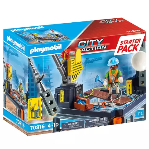 PLAYMOBIL STARTER PACK CONSTRUCCIÓN CON GRUA 70816