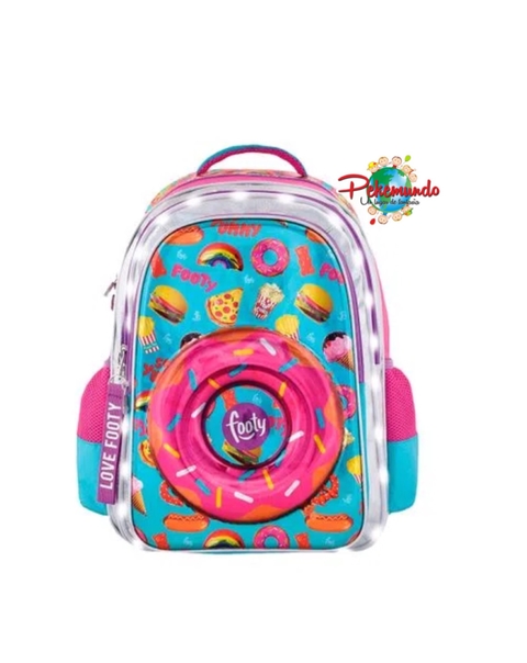 Mochila footy Donuts 3D espalda 18”