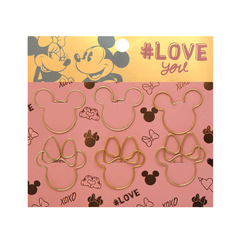 Clips metálicos c/forma Mickey&Minnie