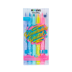 Marcadores punta pincel pastel Mooving x6
