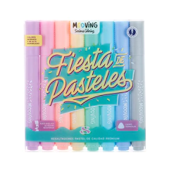 Resaltadores Mooving pastel x8