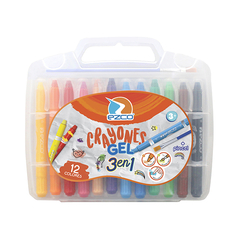 Crayones gel Ezco 3 en 1 valija x12