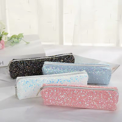 Cartuchera glitter Celeste - comprar online