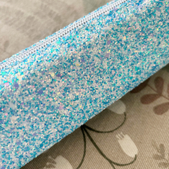 Cartuchera glitter Celeste - Simple