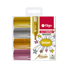 Resaltadores Filgo metalizados chatos x4
