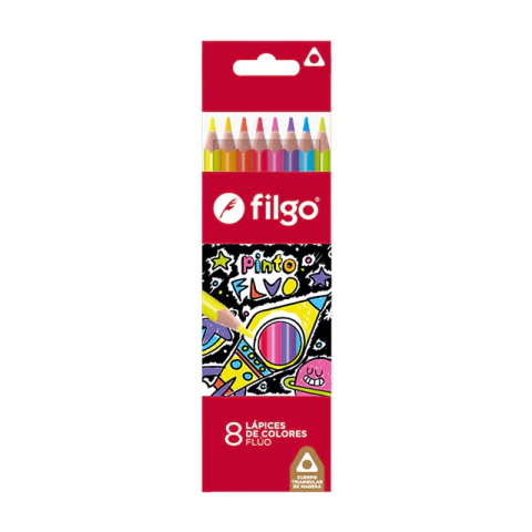 Lápices Filgo Pinto flúo x8 - comprar online