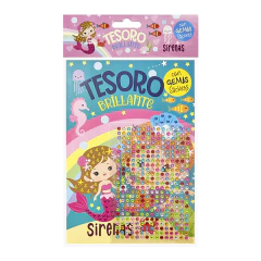 Libro p/pintar c/gemas Lado B Sirenas - comprar online