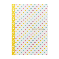 Libreta rayada A5 Ma. Antonieta corazones blanco - Simple