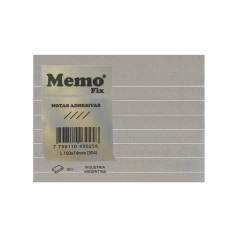 Notas adhesivas rayadas gris