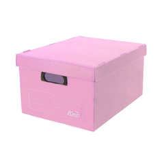 Caja de archivo c/tapa pastel - ROSA