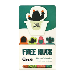 Set de notas adhesivas Free Hugs cactus