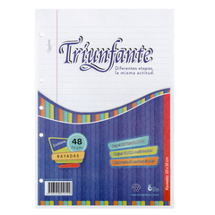 Hojas rayadas oficio Triunfante 48h - comprar online