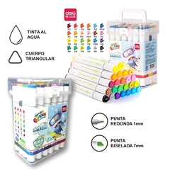 Marcadores Deli 2 puntas al agua x24 - comprar online