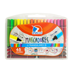 Marcadores Ezco triangulares valija x48