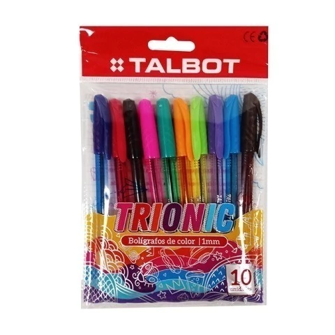 boligrafo talbot x10 colores surtidos