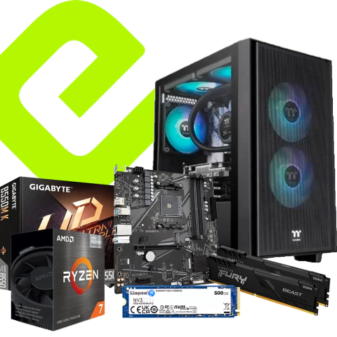 PC Gamer Ryzen 7 5700G 16GB B550 500GB NV3 H16 TG 650W
